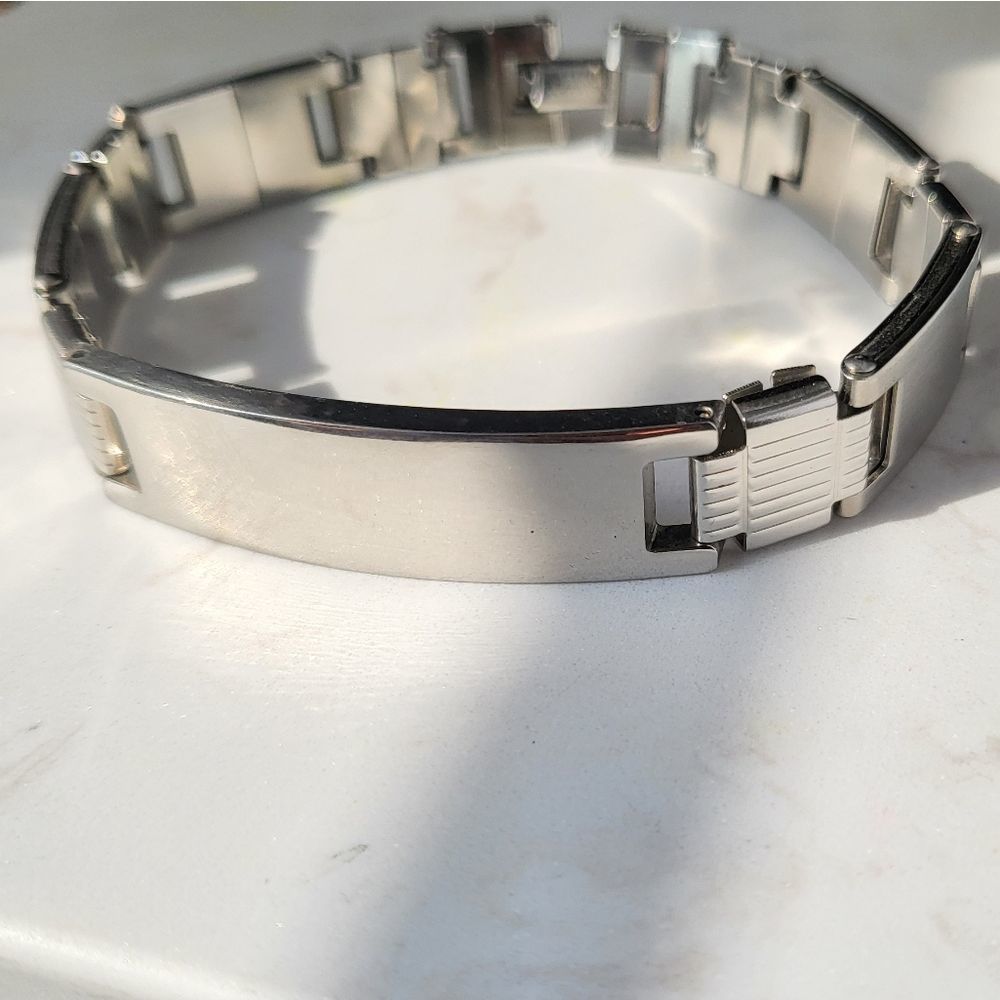 New stainless steel bracelet simple silver men